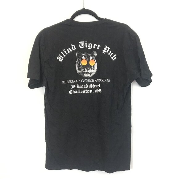 Vintage Next Level Blind Tiger Pub Charleston SC Black Graphic T-Shirt Size M - Picture 2 of 6